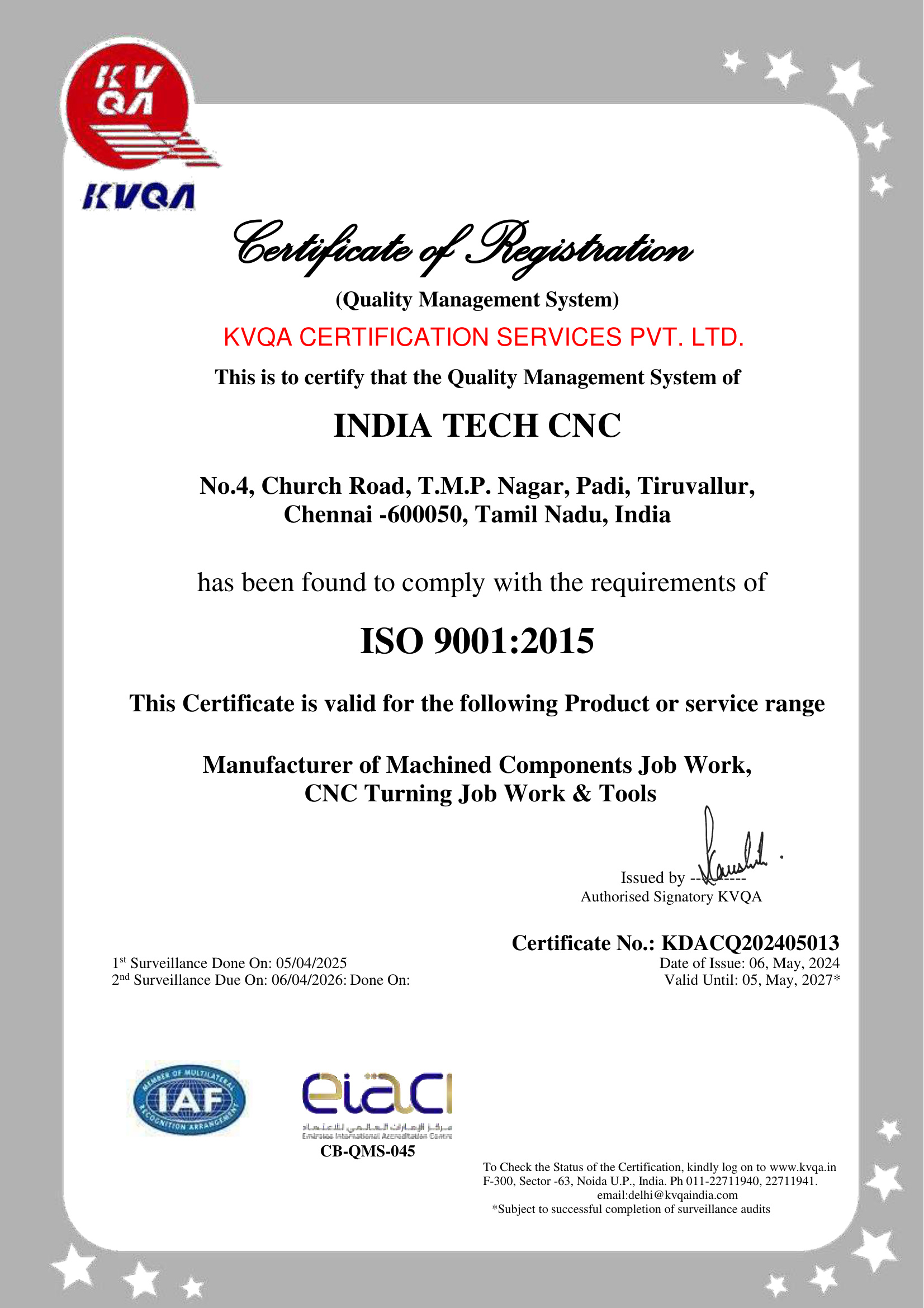 ISO 9001:2015 Certified (Quality Management System)